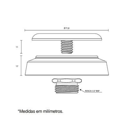 Imagem de Acabamento Plug De Latão C/ Canopla Cromada Rosca 1/2 Blukit