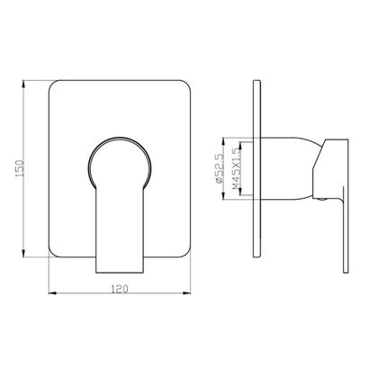 Imagem de Acabamento Quadrado Cromado Monocomando Chuveiro Base Deca Luxo WJ-16604-402A JIWI WJ-4994-AT1-CR