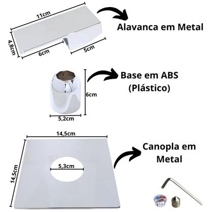 Imagem de Acabamento Quadrado Monocomando P Registro Base Deca Cromado