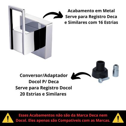 Imagem de Acabamento Registro Alavanca Dubai P/ Base Docol Cromado