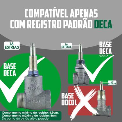 Imagem de Acabamento Registro Base Deca Padrão 16 Estrias de Gaveta ou Pressão Chuveiro 1/2 ou 3/4 Redondo Fit Preto