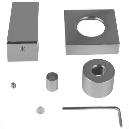 Imagem de Acabamento Registro Base Docol Padrão 20 Estrias de Gaveta ou Pressão Banheiro Chuveiro 1/2 ou 3/4 Alavanca Metal Cromado Brilhante