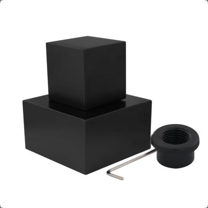 Imagem de Acabamento Registro Geral 50 mm Base Deca Padrão 16 Estrias Pressão 1.1/2 ou 1.1/4 Quadrado Fit Preto