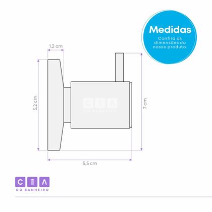 Imagem de Acabamento Registro Metal Preto Fosco 1/2  3/4 Pressão - C90