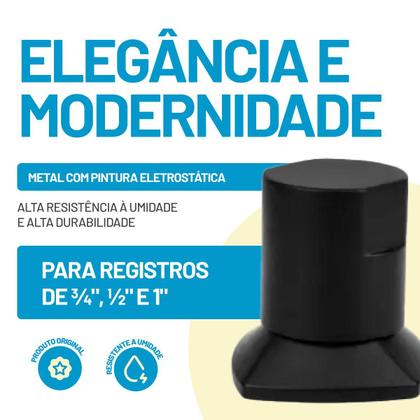 Imagem de Acabamento registro metal preto fosco encaixe padrao Docol 1/2 3/4