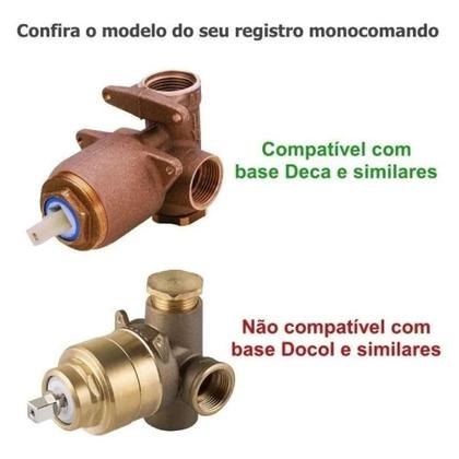 Imagem de Acabamento Registro Monocomando Preto Chuveiro Base Deca