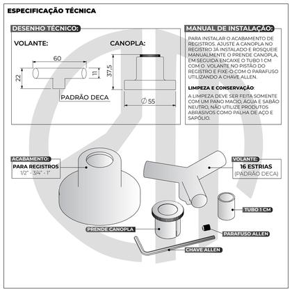 Imagem de Acabamento Registro Preto Fosco Chuveiro Banheiro Padrã Deca