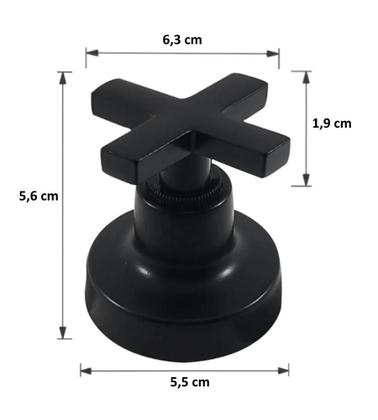 Imagem de Acabamento Registro Preto Volante C-22 Abs ½, ¾ Padrão Deca