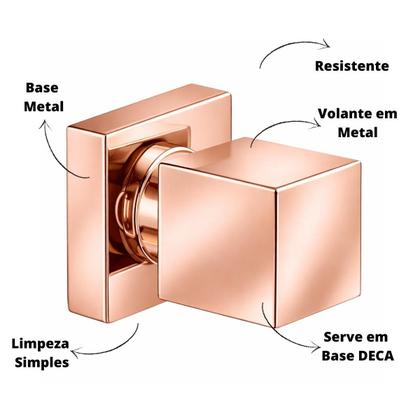 Imagem de Acabamento Registro Quadrado Padrão Deca Metal Rose Gold