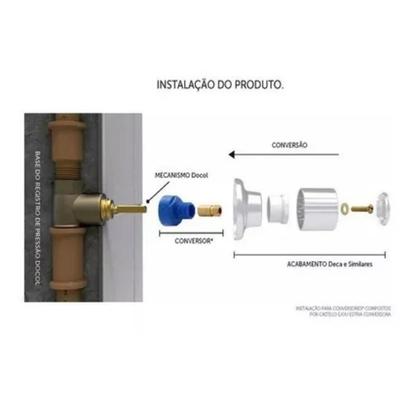 Imagem de Acabamento Registro Volante Quadrado P/ Docol Metal Preto