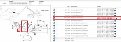 Imagem de Acabamento Retrovisor Interno Palio Strada Original Direito