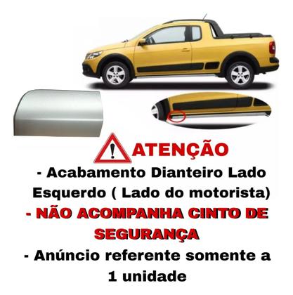 Imagem de Acabamento Spoiler Lateral Dianteiro Saveiro Cross G5 2011 2012 2013 2014 2015 2016 Lado Esquerdo Sem Cinto Prata