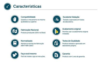 Imagem de Acabamento valvula de descarga hydra/astra/celite/docol preto blukit