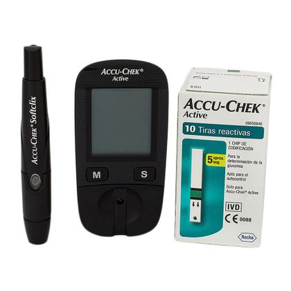 Imagem de Accu-Chek Active Kit Monitor de Glicemia com 1 Monitor + 10 Tiras Teste + 1 Lancetador + 10 Lancetas