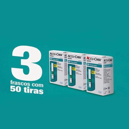 Imagem de Accu-Chek Active Tira Teste 3 Frascos com 50 Unidades cada Embalagem Econômica