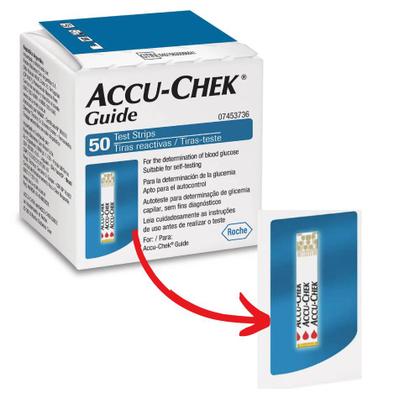 Imagem de Accu-Chek Guide Tira Teste 3 Frascos com 50 Unidades cada Embalagem Econômica