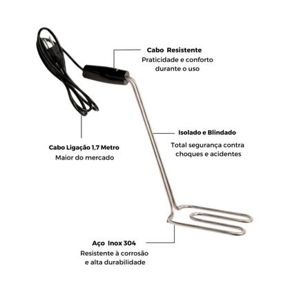 Imagem de Acendedor Elétrico Para Churrasqueira Lareira Carvão E Lenha Fogo Magico 1200W 110V
