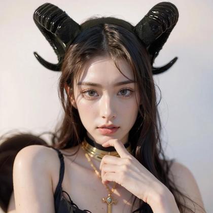Imagem de Acessório De Fantasia Gótica Com Chifres De Diabo, Tiara De Chifres De Ovelha Para Festa De