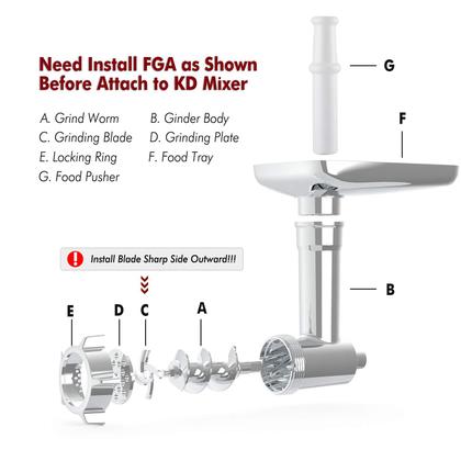 Imagem de Acessório de moedor de carne iVict para batedeiras KitchenAid