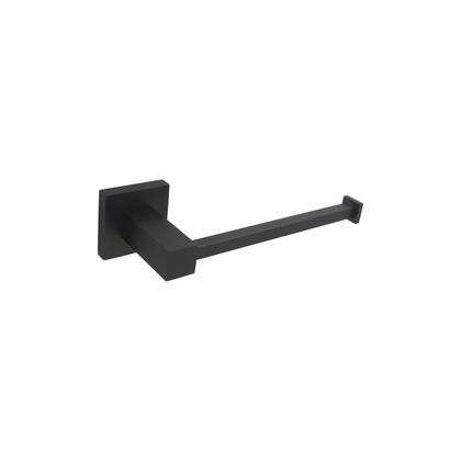 Imagem de Acessório Papeleira Suporte Porta Rolo Papel Higiênico Banheiro Lavatório Grafite Preto Fosco Metal Luxo
