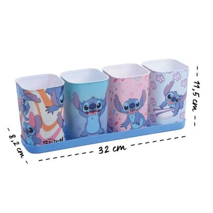Imagem de Acessório Para Mesa Com Bandeja Stitch Porta Canetas Com 5 Peças - Plasútil