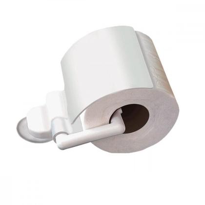 Imagem de Acessorio Wc Daivak Papeleira Com Tampa Branca Com Ventosa 641