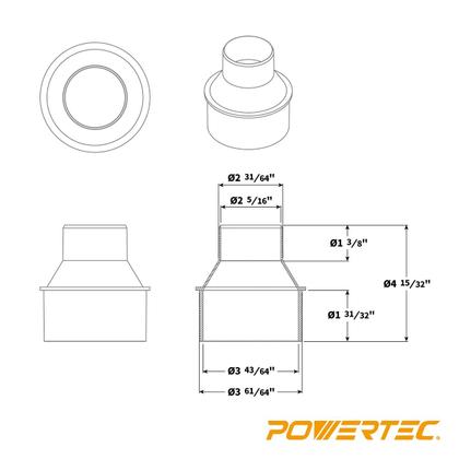 Imagem de Acessórios de coleta de poeira POWERTEC 70136-P4 4 de 4 polegadas a 2,5 polegadas