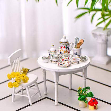 Imagem de Acessórios de Cozinha para Casa de Bonecas Skylety (37 peças) - Escala 1:12 (Flora)