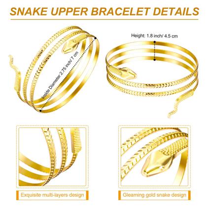 Imagem de Acessórios de fantasia: capacete egípcio Hicarer com 2 punhos de braço de cobra