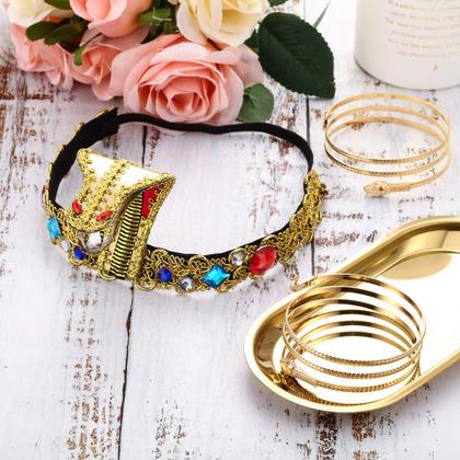 Imagem de Acessórios de fantasia: capacete egípcio Hicarer com 2 punhos de braço de cobra