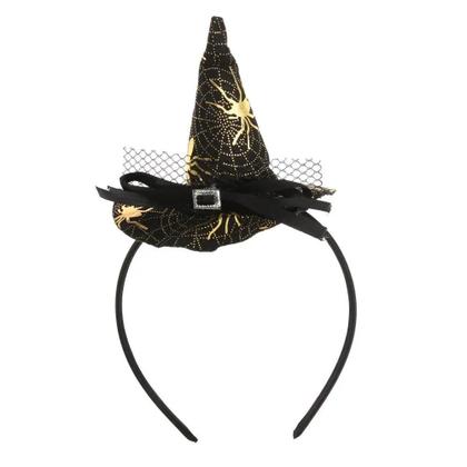 Imagem de Acessórios de Halloween: Tiara de Aranha, Chapéu de Bruxa, Bandana de Fantasma e Crânio