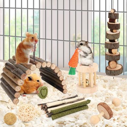 Imagem de Acessórios para Gaiolas de Hamster YIXUND - 12 Brinquedos para Roedores