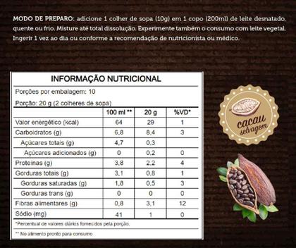 Imagem de ACHOCOLATADO BAIXO EM AÇÚCAR  Vegano  Color Andina - 3 pacotes