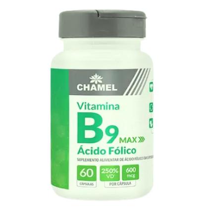 Imagem de Ácido Fólico Max - Vitamina B9   2 frascos c/ 60 cápsulas - Chamel