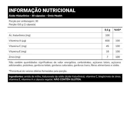 Imagem de Ácido Hialurônico - 30 cápsulas - Omix