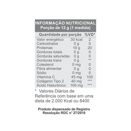 Imagem de Ácido Hialurônico Colágeno Tipo 2 Tipo 1 Vitamina C Pó 330 G