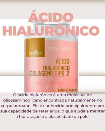 Imagem de Ácido Hialurônico + Colágeno Tipo II  Vit C 100 Caps
