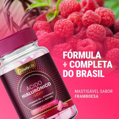 Imagem de Ácido Hialurônico com Colágeno e Vitaminas C E B9 e Biotina 60 Comprimidos Zero Açúcar Sem Glúten