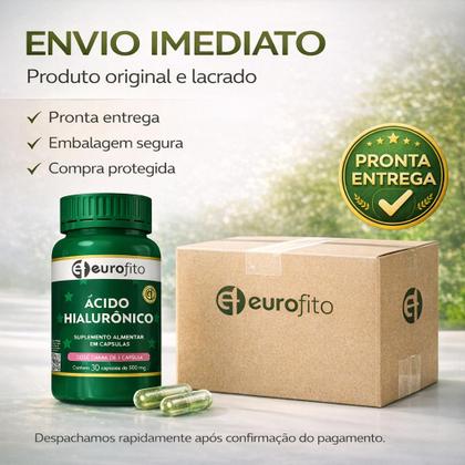 Imagem de Ácido Hialurônico Eurofito 500mg 30 Cápsulas Suplemento Alimentar