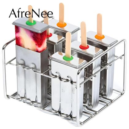 Imagem de Aço inoxidável Ice Lolly Mold com picolé titular, Ice Cream Maker caseiro, Rack