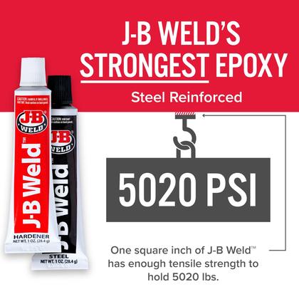 Imagem de Aço original reforçado com solda epóxi J-B de alta resistência 2x30mL