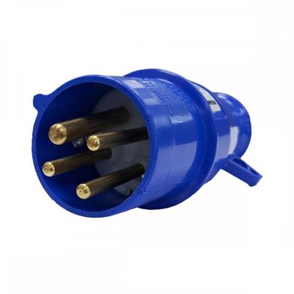 Imagem de Acoplamento Industrial Macho Steck Newkon 3 Polos+Terra 200V. A 250V. 16A. Azul N4079