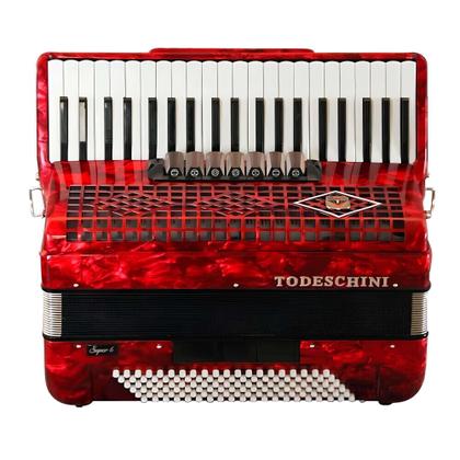 Acordeon 41 teclas e 120 baixos vermelho com bag yw827 todeschini