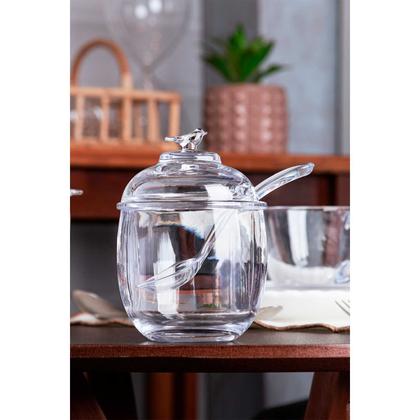 Imagem de Açucareiro c/Colher e Tampa de Cristal Bird Transp.150ml Wolff