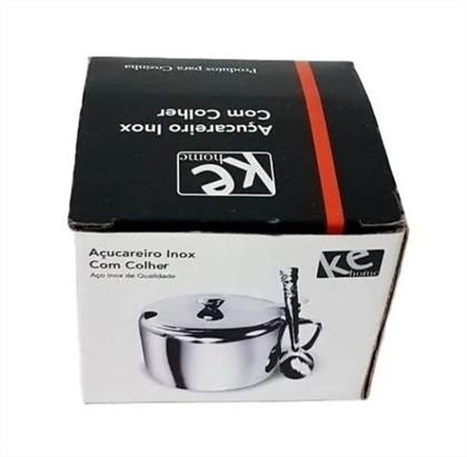 Imagem de Açucareiro C/ Tampa E Colher Acucareiro Inox- Ke Home