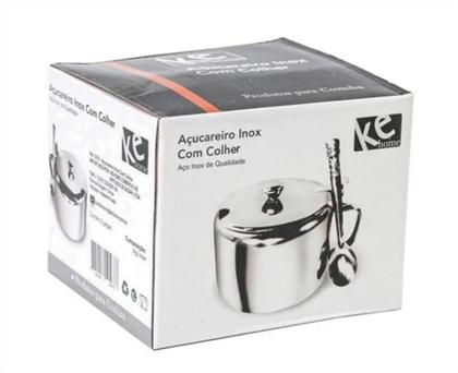 Imagem de Açucareiro C/ Tampa E Colher Acucareiro Inox- Ke Home