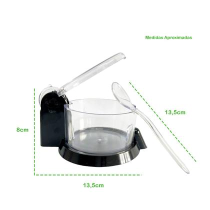 Imagem de Açucareiro Com Colher Tampa Design Prático Porta Condimentos Multiuso Transparente Decorativo