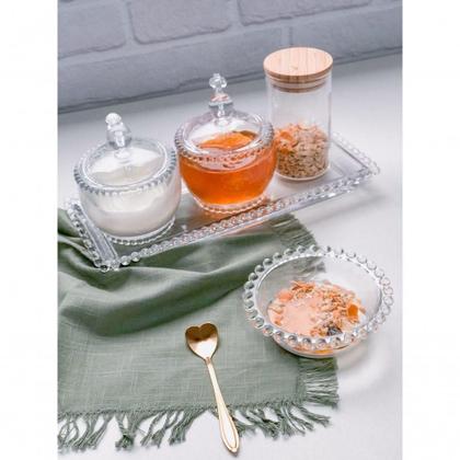 Imagem de Açucareiro Cristal Com Colher Pearl 10 Cm X 8 Cm X 7 Cm Wolff Transparente