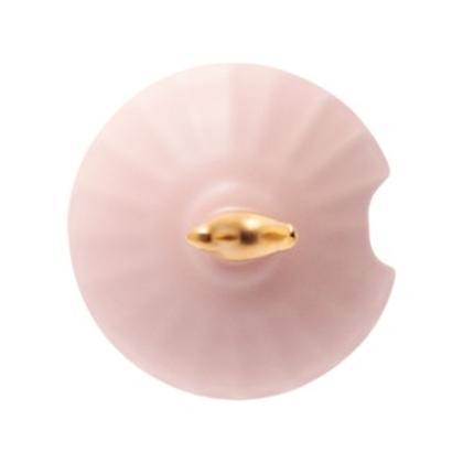 Imagem de Açucareiro de cerâmica rosa com colher com tampa de pássaro dourado - porta açucar Bird wolff