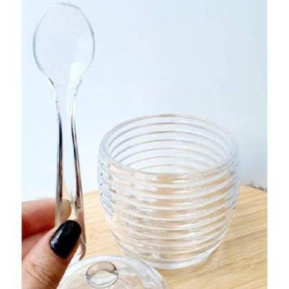 Imagem de Açucareiro De Cristal C/Colher E Tampa Colmeia 210Ml - Lyor